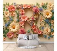 papel pintado pared infantil 250x420cm Rompecabezas De Flores De Colores R papel pintado muebles Lienzo decorativo sin costuras, acabado pintura al óleo, perfecto para comedor moderno EB24-413