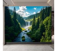 papel pintado pared infantil 350x260cm Bosques Del Valle papel pintado ladrillo Lienzo mural 3D sin costura visible, perfecto para pasillo o zona de lectura EB24-1601