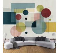 Papel Pintado Pared Láminas De Arte Abstracto,150 × 105 Cm Material De Seda Mural,Azul Papel Tapiz 3D Adecuado Para Decoración Paredes Sala, Dormitorio-Formas Geométricas