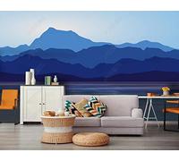 Papel Pintado Pared Montañas Azules Y Agua 250x175cm Fotomurales Decorativos Pared Infantil 3D Murales Dormitorio Salon -MIWEI Wallpaper-ZXY-10389