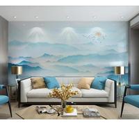 Papel Pintado Pared Montañas Y Agua Pintadas A Mano 250x175cm Fotomurales Decorativos Pared Infantil 3D Murales Dormitorio Salon -MIWEI Wallpaper-ZXY-33906