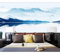 Papel Pintado Pared Montañas Y Agua Simples 400x255cm Fotomurales Decorativos Pared Infantil 3D Murales Dormitorio Salon -MIWEI Wallpaper-ZXY-31102