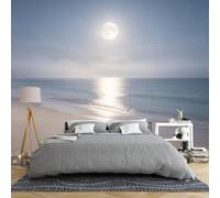 Papel Pintado Pared Mural De Pared Moon Ocean De 150 × 105 Cm Mural Panorámico 3D De Playa A La Luz De La Luna Papel Tapiz De Tamaño Personalizado No Tejido Paisaje Costero Decoración De Pared P