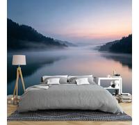 Papel Pintado Pared Mural Panorámico 3D Lago De Montaña Brumosa 400 × 280 Cm Papel Pintado No Tejido Paisaje Natural Amanecer Para Dormitorio Sala De Estar Tamaño Personalizado Decoración De Pa