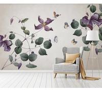 Papel Pintado Pared Nostalgia Por Las Plantas Y Las Flores 400x255cm Fotomurales Decorativos Pared Infantil 3D Murales Dormitorio Salon -MIWEI Wallpaper-ZXY-35350