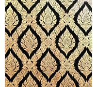 Papel Pintado Pared Oro Flores Papel Pared Estilo Oriental Exótico Bohemio. Mural Autoadhesivo 44x600 cm Vinilo Adhesivo Muebles Autoadhesivo Papeles Pintados Dormitorio Baño A-18