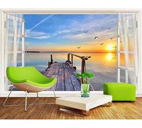 Papel Pintado Pared Pájaro De Puente De Madera 300x210cm Fotomurales Decorativos Pared Infantil 3D Murales Dormitorio Salon -MIWEI Wallpaper-ZXY-38308