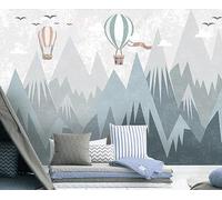 Papel Pintado Pared Pájaro Globo Geométrico 400x255cm Fotomurales Decorativos Pared Infantil 3D Murales Dormitorio Salon -MIWEI Wallpaper-ZXY-35593
