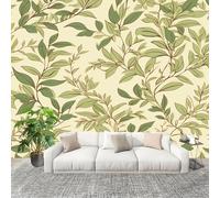 Papel Pintado Pared Panorámico 200x140 cm Plantas Hojas Vides Papel Pintado Tejido no Tejido Verde Fotomurales para Salón, Adulto Habitación de Niños, Estudio Decoración