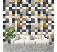 Papel Pintado Pared Panorámico 400x280 cm GeometríA Estilo Mosaico Abstracto Papel Pintado Tejido no Tejido Visual Kei Fotomurales para Salón, Adulto Habitación de Niños, Estudio Decoración
