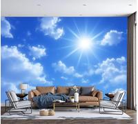 Papel Pintado Pared Panorámico Cielo Azul Claro de Seda, Tamaño personalizado, Azul Estilo Simple Y Fresco, Póster Gigante de Pared Personalizado 3D Para Salón o Dormitorio