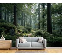 Papel Pintado Pared Panorámico Fotomurales Bosque Soleado Pintura Realismo Natural Sala De Estar Dormitorio 200X140Cm Murales De Pared Papel Pared