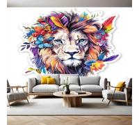 Papel Pintado Pared Panorámico León de plumas indio 250 x 175 cm Póster Gigante de Pared Personalizado 3D Para Sala de Estar, Adulto Habitación de Niños, Estudio