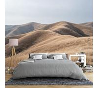 Papel Pintado Pared Papel Pintado Mural De Pared Onduling Hills De 200 × 140 Cm Papel Pintado Fotográfico De Paisaje No Tejido Grande Con Pradera Dorada Montaña Y Naturaleza Para Decoración De