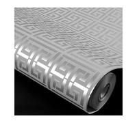 Papel Pintado Pared Papel tapiz 3D con textura en relieve de celosía geométrica moderna, gris, plateado, blanco y negro(1372)