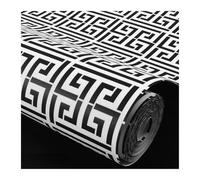 Papel Pintado Pared Papel tapiz 3D con textura en relieve de celosía geométrica moderna, gris, plateado, blanco y negro(1371)