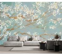 Papel Pintado Pared Pintura Al Óleo Retro De Flores Blancas 400x255cm Mural Infantil Fotomurales 3D Papel Tapiz Decorativos -ZXCHEE-MZ01483