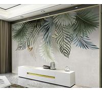 Papel Pintado Pared Plantas De Hojas Flores Pájaros Mariposas 450x300cm Fotomurales Decorativos Pared Infantil 3D Murales Dormitorio Salon -MIWEI Wallpaper-ZXY-29880