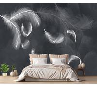 Papel Pintado Pared Plumas Blancas Retro 200x140cm Mural Infantil Fotomurales 3D Papel Tapiz Decorativos -ZXCHEE-MZ02909