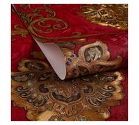 Papel pintado pared Rollo de papel tapiz 3D PVC grueso con relieve for decoración paredes, ideal for sala estar y dormitorio(Red,0. 53x2m)