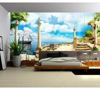 Papel Pintado Pared Vela Mar Cielo 200x140cm Fotomurales Decorativos Pared Infantil 3D Murales Dormitorio Salon -MIWEI Wallpaper-ZXY-41285