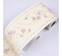 Papel pintado pastoral amarillo fronteras autoadhesivo 3D espesar impermeable vinilo baño cocina dormitorio pasillo entrada vidrio decoración pared fronteras 10.6x500cm