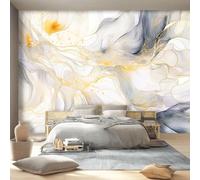 Papel pintado Patrón Artístico, 400 x 280 cm Papel tapiz fotográfico personalizado no tejido para sala de estar y habitación infantil, Gris Claro, Plateado