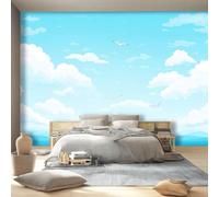 Papel pintado Patrón Del Cielo, 350 x 256 cm Papel tapiz fotográfico personalizado no tejido para sala de estar, decoración de pared para habitación de niños Azul