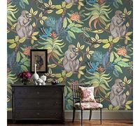 Papel Pintado Pintado A Mano Plantas Tropicales De Moda Papel Pintado De Mono Personalizado Sala De Estar Dormitorio Mur Pared Pintado Papel Tapiz 3D Decoración Dormitorio Sala Sofá Mural-250cm×170cm