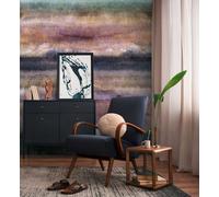 Papel Pintado Pintoresco Con Motivo De Atardecer En Diseño Acuarela Y Una Gr