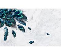 Papel Pintado Pluma De Pavo Real Azul Fotomurales 3D Papel Tapiz Tv Fondo Pared Moderno Dormitorio Murales