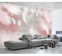 Papel Pintado Plumas Blancas Simples Fotomurales Decorativos Pared 3D Papel Tapiz Paredes Murales Wallpaper -MW255997-350cmx256cm