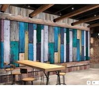 Papel Pintado Retro Color Nostálgico 3D Bloque De Madera Grano De Madera Bar KTV Té De La Tarde Cafetería Fondo Mural Restaurante Occidental Papel Pintado,3D,200x140cm