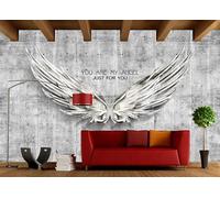 Papel pintado retro de cemento con diseño de alas en 3D para bar, cafetería, restaurante, mural 3D, 400 x 280 cm