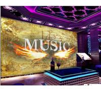 Papel Pintado Retro Nostalgia Volando Alas De Fuego Partitura Musical Tema Dinámico Bar Restaurante Occidental Fondo Mural De Pared Té De La Tarde Cafetería Papel Pintado,3D,400x280cm
