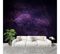 Papel Pintado Salón Dormitorio Cielo Estrellado de EnsueñO Tauro - Fotomurales Pared Tejido No Tejido Decorativos Murales PúRpura Fotográfico Moderno Decoración de Paredes (300x210 cm)