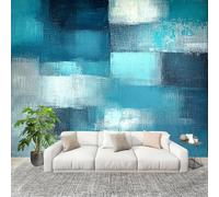 Papel Pintado Salón Dormitorio DiseñO de Tela Abstracto - Fotomurales Pared Tejido No Tejido Decorativos Murales Azul GrisáCeo Fotográfico Moderno Decoración de Paredes (400x280 cm)