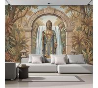 Papel Pintado Salón Dormitorio Escultura De Pie Arco, Fotomurales Panorámico Pared Póster De Relieve De Inspiración Zen Oriental Decorativos Murales Grande Fotográfico Salón, 300x210cm