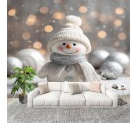 Papel Pintado Salón Dormitorio Lindo Estampado de MuñEco de Nieve - Fotomurales Pared Tejido No Tejido Decorativos Murales Blanco Fotográfico Moderno Decoración de Paredes (350x256 cm)