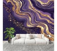Papel Pintado Salón Dormitorio Lujo MáRmol Texturas Abstractas - Fotomurales Pared Tejido No Tejido Decorativos Murales PúRpura Fotográfico Moderno Decoración de Paredes (300x210 cm)