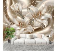 Papel Pintado Salón Dormitorio PatróN de Lirio de Lujo - Fotomurales Pared Tejido No Tejido Decorativos Murales MarróN Fotográfico Moderno Decoración de Paredes (200x140 cm)
