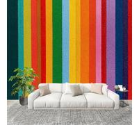 Papel Pintado Salón Dormitorio Rayas Verticales de ArcoíRis Simples - Fotomurales Pared Tejido No Tejido Decorativos Murales Vistoso Fotográfico Moderno Decoración de Paredes (350x256 cm)