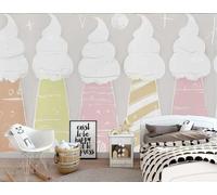 Papel Pintado Simple Pintado A Mano Dibujos Animados Color Gris Helado Arte Graffiti Pintura TV Sofá Fondo Pared Papel Tapiz Sala Restaurante Cafetería Mural,3D,400x280cm