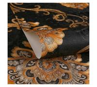 Papel Pintado Textura Tela Rollo de papel tapiz 3D PVC grueso con relieve for decoración paredes, ideal for sala estar y dormitorio(Black,0. 53x2m)