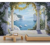 Papel pintado Toscana Italia, mural grande europeo, mural de paisaje para dormitorio, mural de pared de paisaje italiano, 350 x 254 cm (no se pela y pega)
