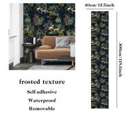 Papel Pintado Tropical Boho Chic - Autoadhesivo con Diseños de , Cebra y Flamenco en Negro/Verde/Marrón para Decoración de Baños y Muebles, 118.1" x 15.7