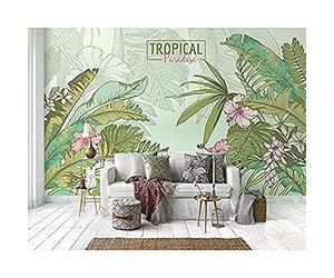 Papel pintado Tropical Rainforest Textil exótico Textura Selva Mural TV Papel tapiz de pared papel pintado a papel pintado pared dormitorio autoadhesivo wallpaper fotos blanco infantil F-430cm×300cm