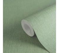 Papel Pintado Uni En Aspecto Textil Con Estructura - Verde