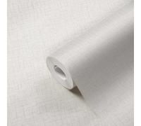 Papel Pintado Uni Neutro Con Efecto Lino - Gris, Blanco