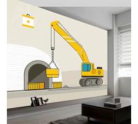 Papel Pintado Vehículos De Ingeniería Geométricos Murales de pared de tamaño personalizado - Fotomurales Tejido No Tejido Caricatura Murales Fotográfico XXL Decoración de Paredes 500 x 280 cm